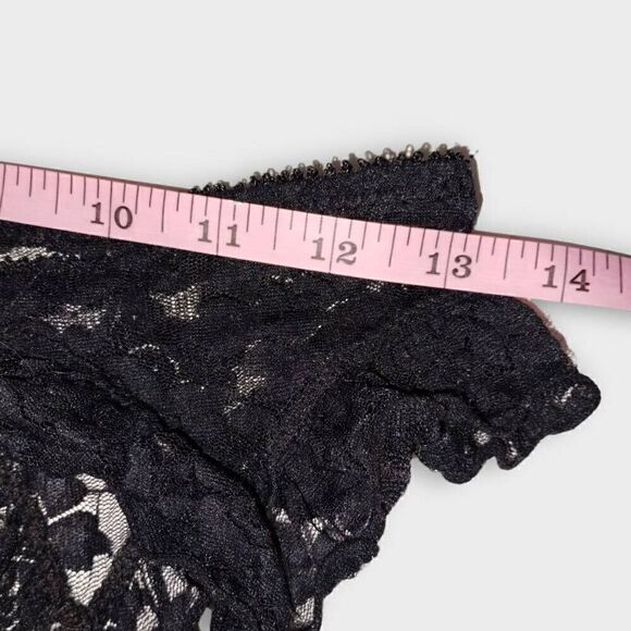 Garter Belt Women Black Lace Four Clips Stretchy Floral Sexy Intimates Stockings - Picture 6 of 6